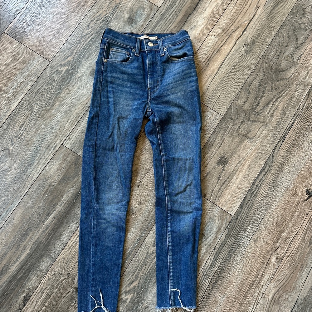 Levi's Blue Skinny Jeans with Distressed Details
